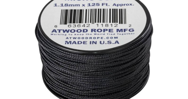 Helikon-Tex Atwood Rope Micro Cord Dispenser Mini – Zwart, Met 38m Survivalkoord, Mesje En Treksterkte 45 Kg